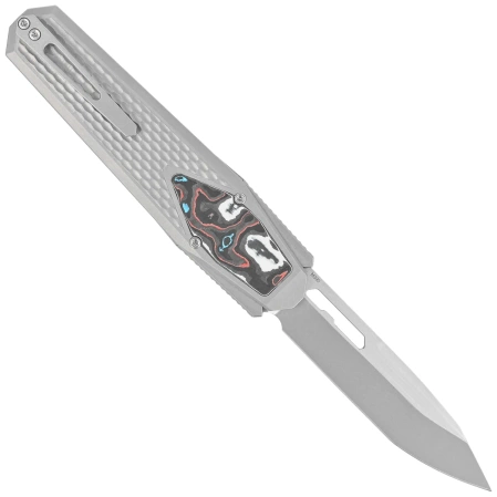Remette Swordfish Titanium / Red Blue Carbon Fiber, Pearlescent M390 (ZL101A3)