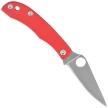 Spyderco Honeybee Knife Red G10, Satin 12C27 (C137GRDP)