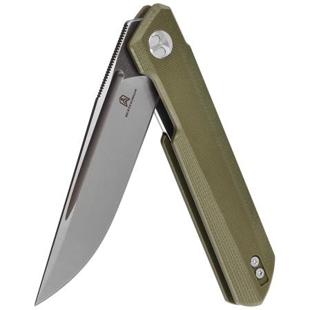 Bestechman Knife Dundee OD Green G10, Grey Titanized / Satin D2 by Ostap Hel (BMK01E)