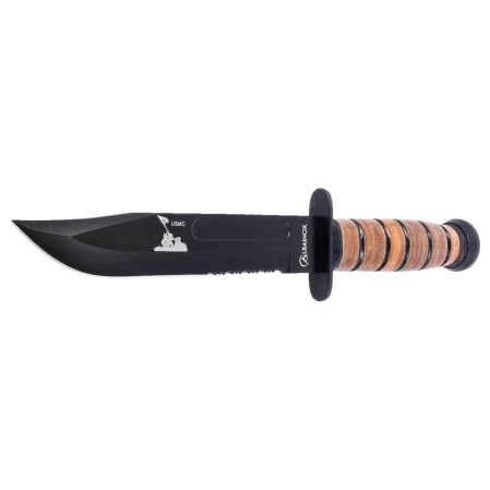 Nóż Martinez Albainox USMC wzór Ka-Bar Brown Leather, Black 3Cr13Mov (31762)