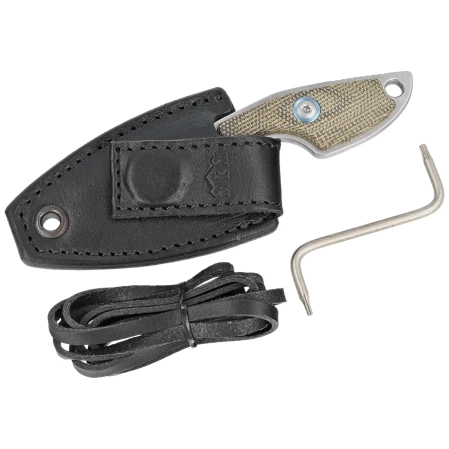 MKM Mikro 2 Green Canvas Micarta, Stonewashed M390 by Jesper Voxnæs neck knife (MKMR02-GC)