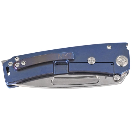Nóż składany Medford Marauder-H T/E Blue Titanium, Std HW/Flamed Clip, Tumbled S45VN by Greg Medford