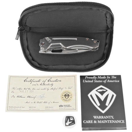 Nóż składany Medford Infraction Tumbled Titanium, Flamed HW/Clip, Tumbled S45VN by Greg Medford (MK031STQ-01TM-TFCF-BN)