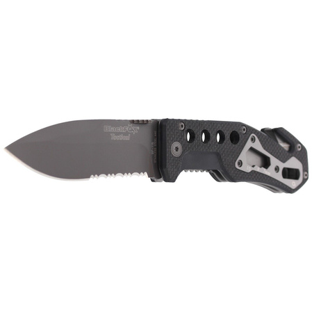 BlackFox G10 Black Rescue Folding Knife (BF-115)