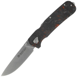 Maserin 630 Pulse Knife Black/Orange FatCarbon, Stonewashed MagnaCut by Igor Bortolussi (630/FCA)