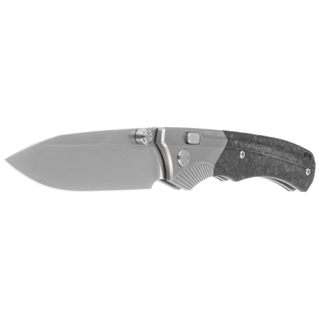 Nóż składany Remette WD107 Gray Titanium/Carbon Fiber, Hand Grinding Pearlescent M390
