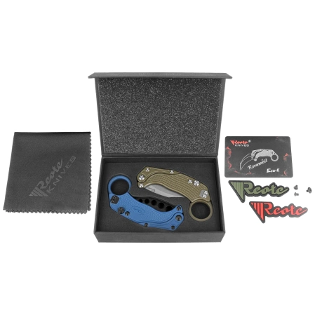 Nóż grawitacyjny Reate EXO-K Gravity Karambit Green Aluminium, Stonewashed N690