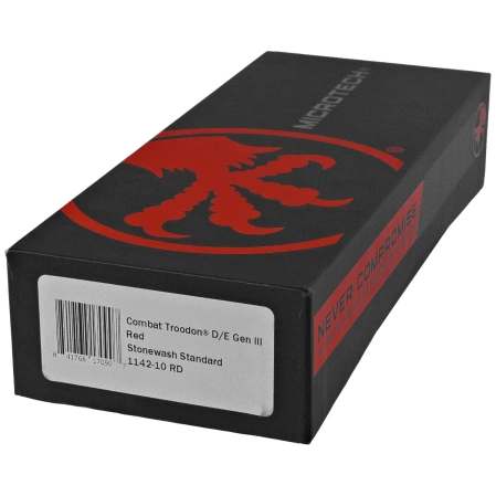 Microtech Combat Troodon Gen III D/E Red Aluminum, Stonewashed M390MK by Tony Marfione (1142-10RD)