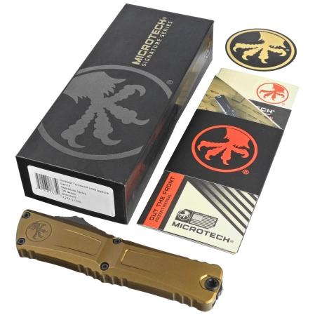 Microtech Combat Troodon Gen III Interceptor Signature OTF Knife OD Green Aluminum, Black M390MK by Tony Marfione (1217-1ODS)