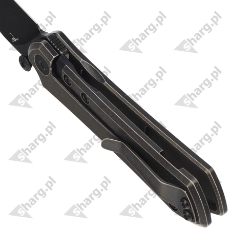 Bestech Icarus Knife Black-Bronze Stonewashed Titanium, Black Stonewashed M390 by Nick Rogers (BT2302B)