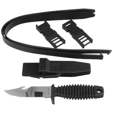 MAC Coltellerie Shark 9 Diving Knife Black PP, Satin W 1.4116 (MC SRK09.N)