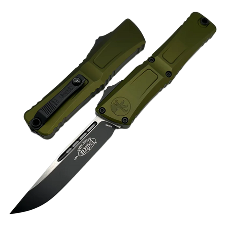 Microtech Combat Troodon Gen III S/E OTF Knife OD Green Aluminum, Black M390MK by Tony Marfione (1143-1OD)