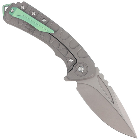 Nóż składany Bestech Buwaya Grey Titanium, Dark Bead Blast Stonewashed M390 by Kombou (BT2203B)
