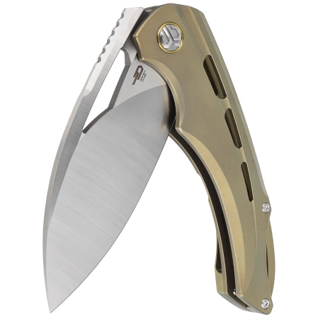 Bestech Fairchild Gold Titanium, Satin by Hand CPM S35VN by Kombou Knife (BT2202D)