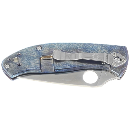 Spyderco Tenacious R.I.L. Knife Disarray Titanium, Satin D2 by Eric Glesser (C122TIBLD2P)