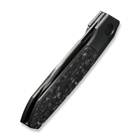 WeKnife Brr15 Gray Titanium/Shredded Carbon Fiber, Polished Gray M390 by Rafal Brzeski (WE24007-3)