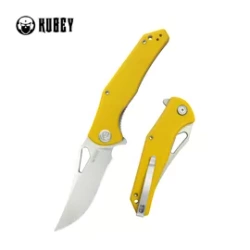 Kubey Phemius KU149G Knife Yellow G10, Sandblasted 14C28N