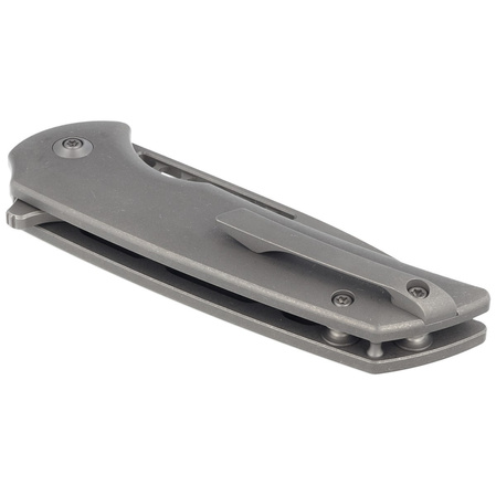 WE Knife Mini Malice Gray Titanium, Gray Stonewashed CPM 20CV by Ferrum Forge (WE054BL-2)