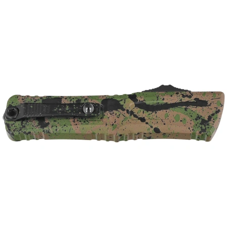 Nóż automatyczny OTF Microtech Combat Troodon Gen III Bowie Signature OD Green/Tan W/Black Splatter Aluminium, OD Green/Tan W/Black Splatter M390MK by Tony Marfione (1146-1ODTA BKSPLS)