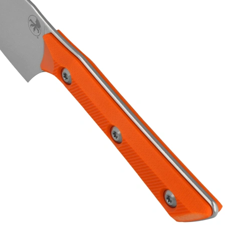 Microtech Santoku Knife 4.2" Ember G10, Stonewashed M390MK (3300-10EM)