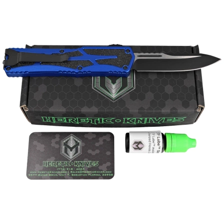 Heretic Knife Colossus SE Blue Aluminium, Cerakote Two Tone Black MagnaCut by Tony Marfione Jr.
