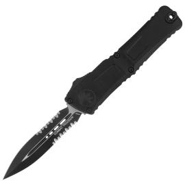 Microtech Combat Troodon Gen III D/E OTF Knife Black Aluminum, Tactical P/S M390MK by Tony Marfione (1142-2T)