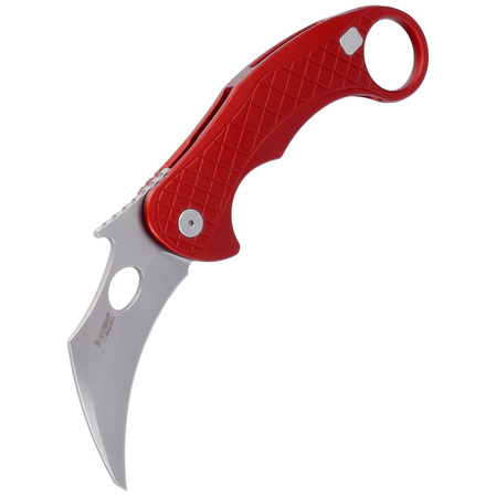 LionSteel L.E.One Knife Red Aluminum, Stonewashed MagnaCut by Emerson Design (LE1 A RS)
