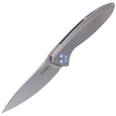 Kubey Pike Knife Gray Titanium, Sandblasted CPM 20CV by Parsons Bladeworks (KB2103A)