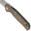 LionSteel Q4ttro Knife Green Burlap Micarta/Titanium, Satin MagnaCut by Molletta (Q4 BGR)