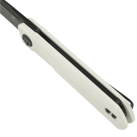 Bestechman Knife Mini Dundee White G10, Grey DLC D2 by Ostap Hel (BMK03H)