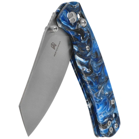 Bestechman Cicada's Wing Knife Blue Resin, Satin 10Cr15MoV (BMK06Q)