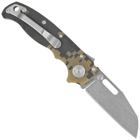 Demko AD20.5 Shark Foot Knife Digi Camo G10, Stonewashed CPM S35VN by Andrew Demko (205-S35-SFDC)