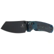 Bestechman Cicada's Wing Knife Clear Blue Resin, Black PVD 10Cr15MoV (BMK06R)