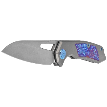 Kubey KB Knives Vagrant Gray Titanium/Timascus, Beadblasted CPM S35VN by Maksim Tkachuk (KB284H)