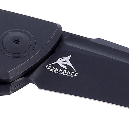 WE Knife Press Check Black Ti / Black G10, Black Stonewashed CPM 20CV by Allen Elishewitz (WE20078A-1)