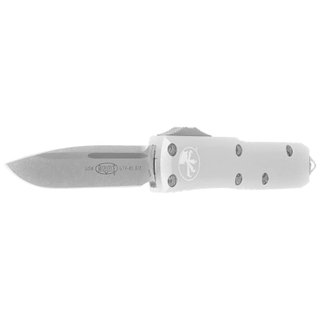Microtech UTX-85 S/E OTF Knife Natural Clear Aluminium, Stonewashed M390 (231-10 CR)