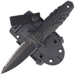 Nóż nurkowy Fox Tactical Elementum Dagger S/E Black PP/TPE Knife, Black Idroglider P/S N690Co (FX-647 S)