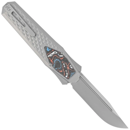 Remette Swordfish Titanium / Red Blue Carbon Fiber, Pearlescent M390 (ZL101B3)