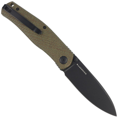 Civivi Knife Sokoke Green Burlap Micarta, Black Stonewashed 14C28N by Ray Laconico (C22007-2)