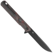 Tekto F2 Bravo Knife Black/Red Forged Ember Carbon, Black HW/Clip, Black D2