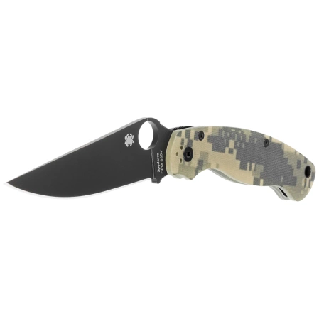 Spyderco Military 2 Camo G10, Black DLC CPM S30V Plain by Sal, Eric Glesser Knife (C36GPCMOBK2)