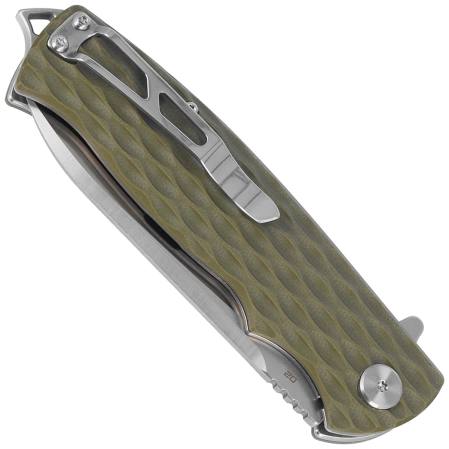 Nóż składany Bestech Grampus Green G10, Stonewashed/Satin D2 (BG02B)