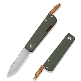 Nóż składany Civivi Slippy Sendy Green-Red G10, Satin Nitro-V by Ben Petersen (C24075B-1)