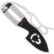 Martinez Albainox Skull Neck Knife White Cord, Black 3Cr13Mov (32450)