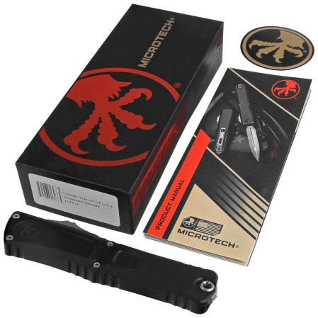 Nóż automatyczny OTF Microtech Combat Troodon Gen III T/E Black Aluminium, Stonewashed M390MK by Tony Marfione (1144-10)