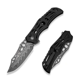 Civivi Biophase Knife Black Aluminum, Damascus (C23083-DS1)