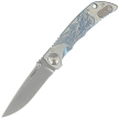 Spartan Blades Harsey Folder 3.25 Saint Michael Special Edition Gray Titanium, Gray HW, Stonewashed MagnaCut by William W. Harsey (SF10 Custom St Michael)