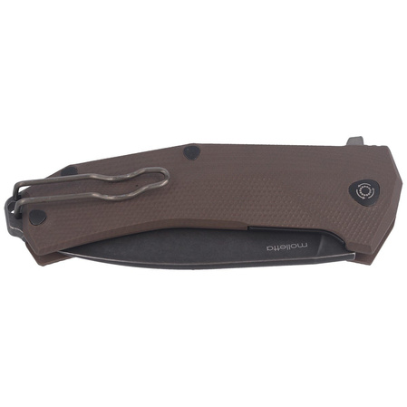 Nóż składany LionSteel KUR Brown G10, Black Stonewashed Sleipner by Molletta (KUR BBR)