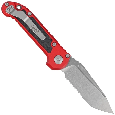 Microtech LUDT Gen III T/E Automatic Knife Red Aluminum, Stonewashed P/S M390MK by Tony Marfione (1136-11RD)