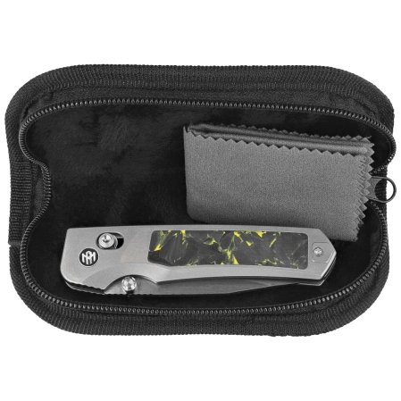 Nóż składany Remette RT-Aurora Gray Titanium/Carbon Fiber, Manual Fine Grinding Satin/Pearlescent M390 (AURA-Y)